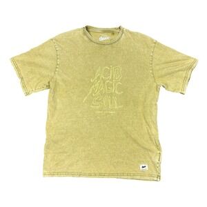 Pull & Bear STWD Streetwear Acid Magic Soul‎ Graphic Print Tshirt Size S Tan